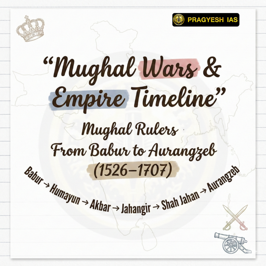 mughal wars from babur to aurangzeb.
